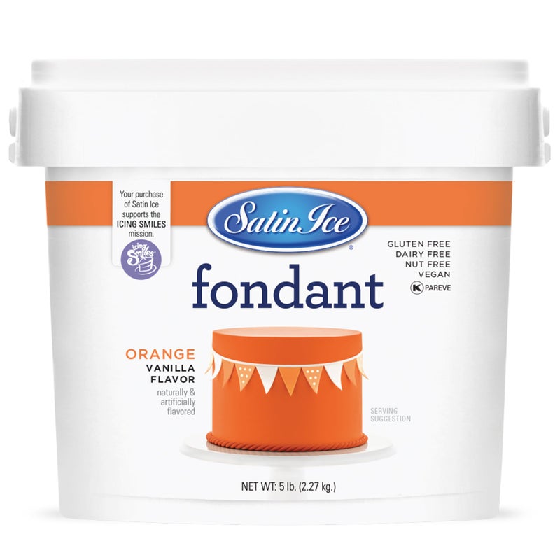 Satin Ice Fondant for Cake Decorating, Orange (5 Pound) - Image 1