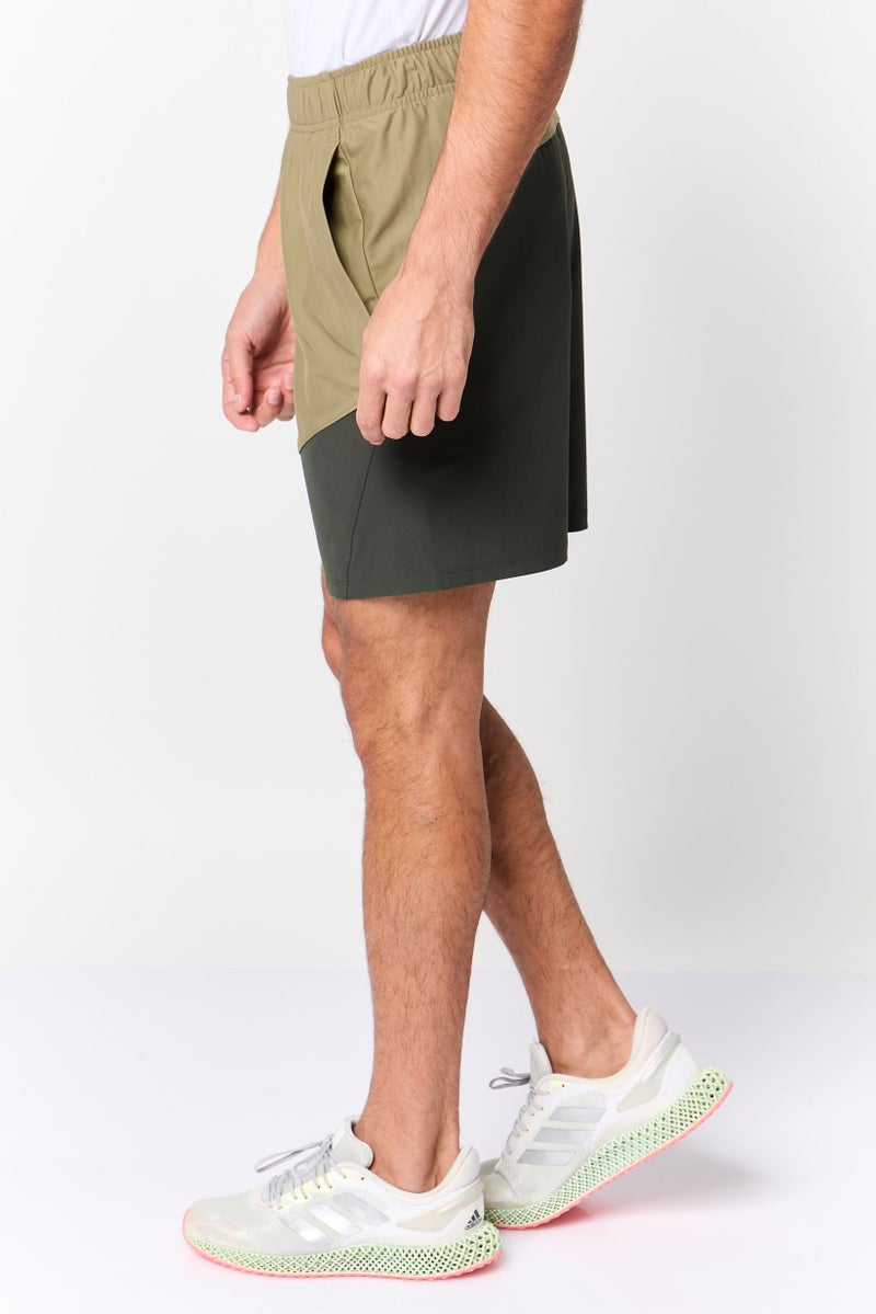 UNDER ARMOUR Men Loose Fit Training Shorts, Olive - Image 3