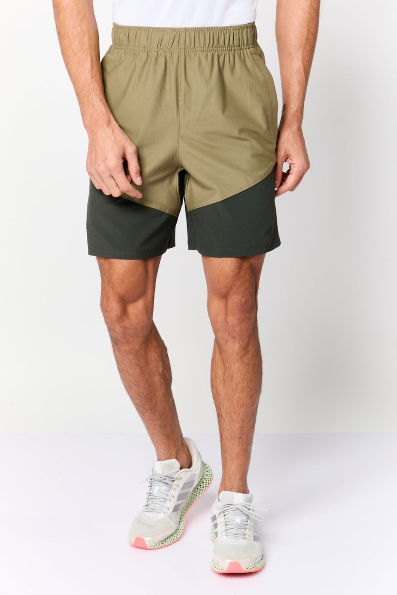 UNDER ARMOUR Men Loose Fit Training Shorts, Olive - Image 1