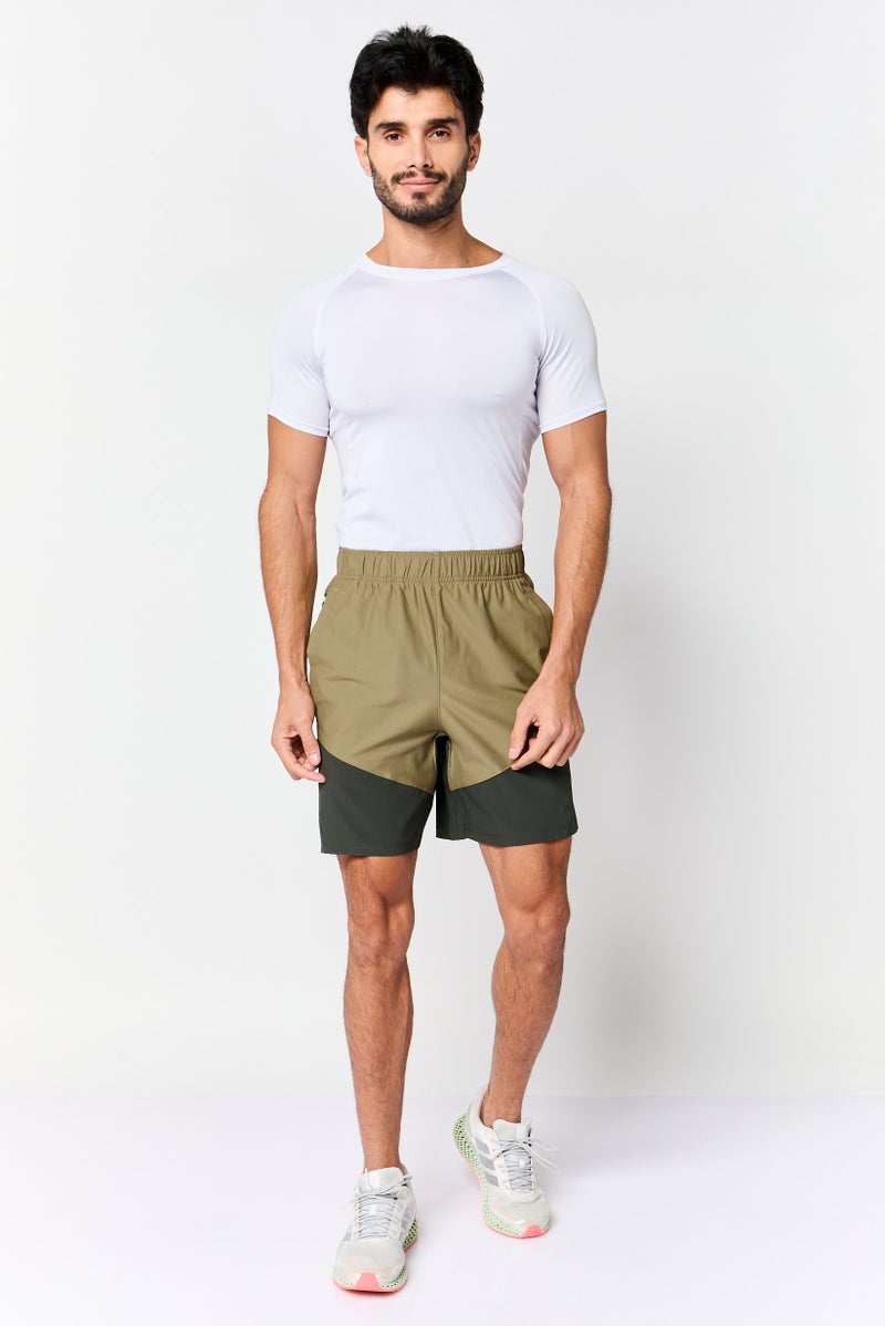 UNDER ARMOUR Men Loose Fit Training Shorts, Olive - Image 2