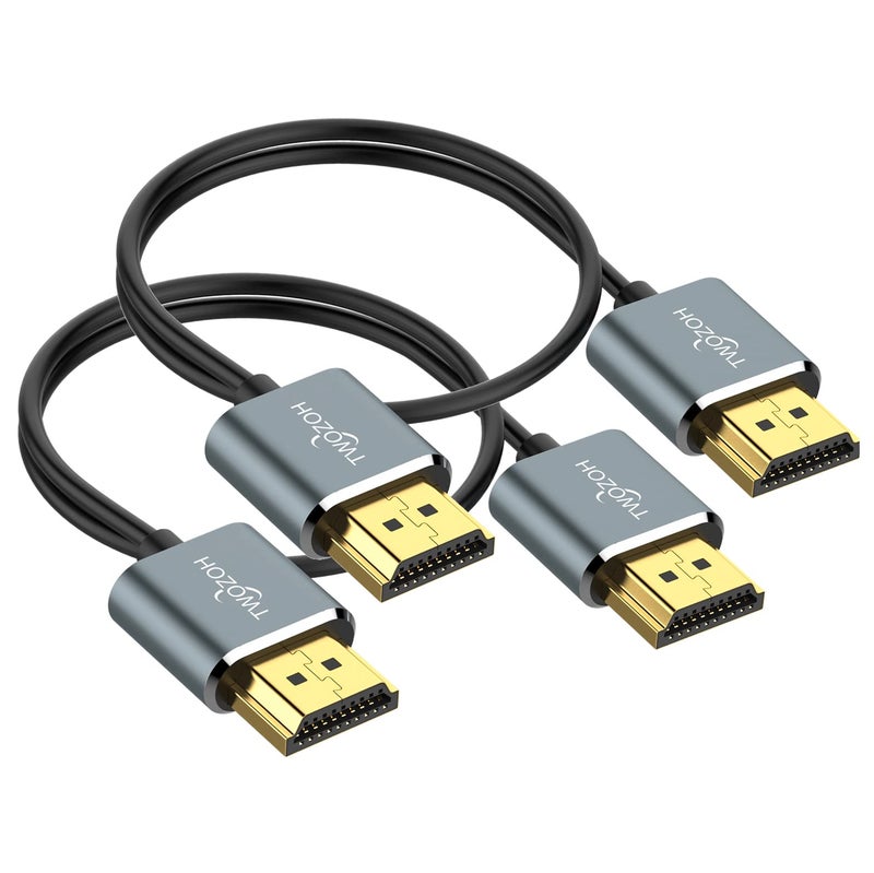 Twozoh Flexible & Slim HDMI Cable 1.6FT 2 Pack, Ultra Thin HDMI Cord Supports High Speed 4K@60Hz 18gbps 2160P/1080P - Image 1