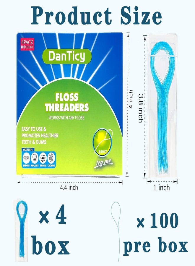 DanTicy Floss Threaders Dental Floss Threader for Braces Bridges 400PCS(4Pack) - Image 2