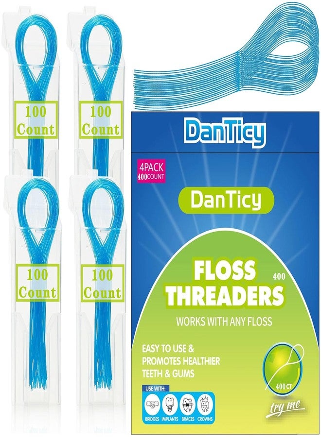 DanTicy Floss Threaders Dental Floss Threader for Braces Bridges 400PCS(4Pack) - Image 1