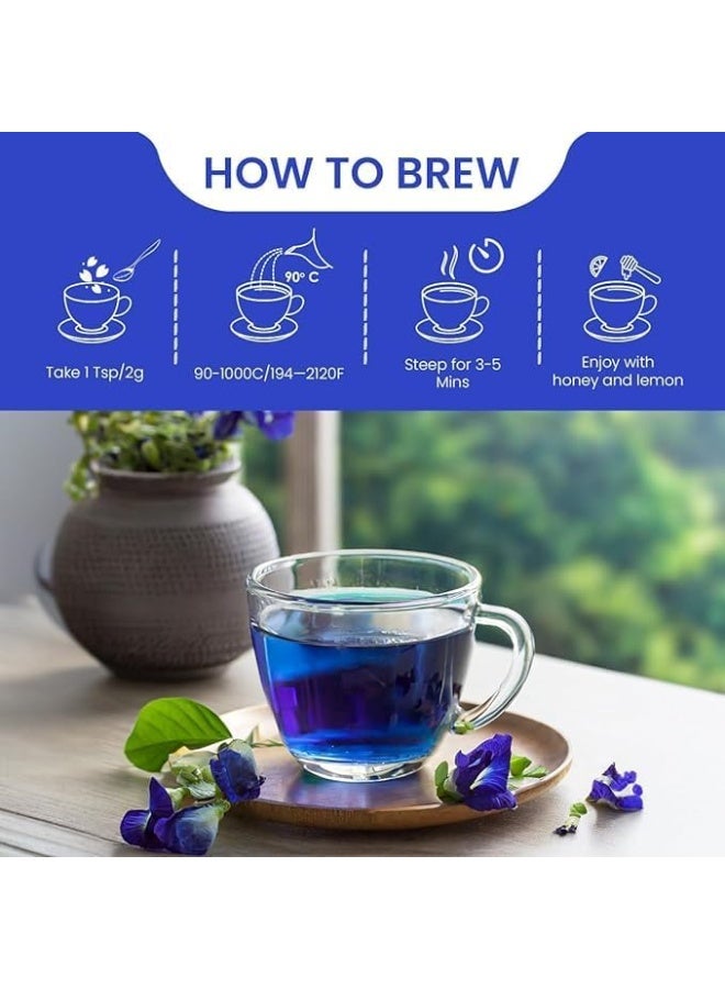 الشاي الأزرق مجموعة كومبو الشاي الأزرق | شاي الفراشة بازلاء 25 جرام وشاي كركديه 50 جرام | مزرعة معبأة | شاي أعشاب خالي من الكافيين | خالي من الغلوتين | خالٍ من الكائنات المعدلة وراثيًا - Image 5