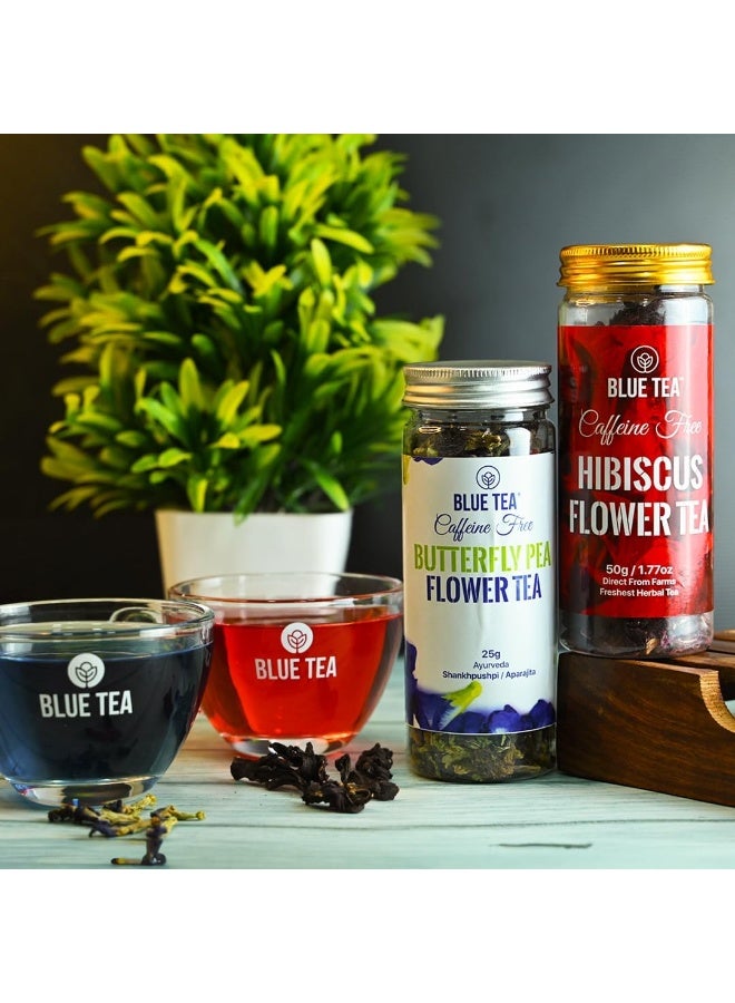 الشاي الأزرق مجموعة كومبو الشاي الأزرق | شاي الفراشة بازلاء 25 جرام وشاي كركديه 50 جرام | مزرعة معبأة | شاي أعشاب خالي من الكافيين | خالي من الغلوتين | خالٍ من الكائنات المعدلة وراثيًا - Image 3