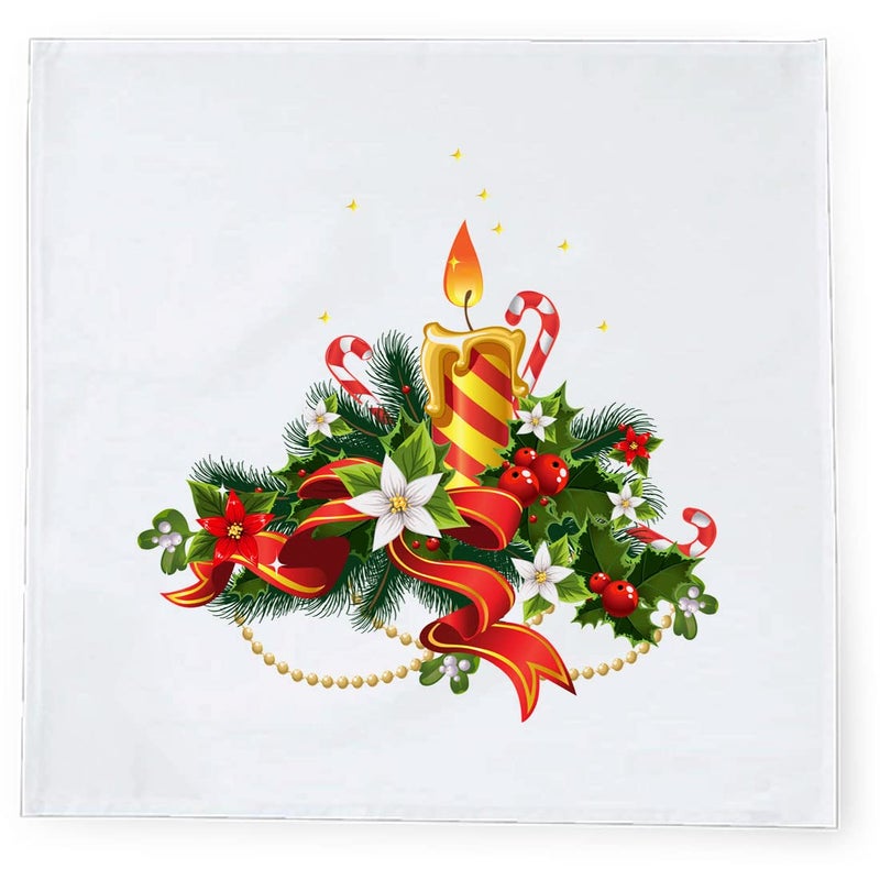 Khakee 6 Pcs Christmas Theme Silk Table Napkins 10x 10 for Xmas Decoration Christmas OrnamentsChristmas Giftxmas21779 - Image 3