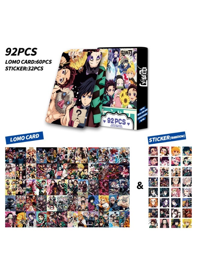 NIBEMINENT 92 Pcs Cartoon Slayer: Kimetsu No Yaiba Double-sided Lomo Cards Card For Fans Collection Gifts - Image 3