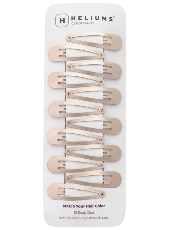 Heliums Snap Hair Clips for Women - Metallic Ash Blonde - 2 Inch Metal Barrettes for Thin Hair and Kids, Neutral Colors - 12 Count - Image 1