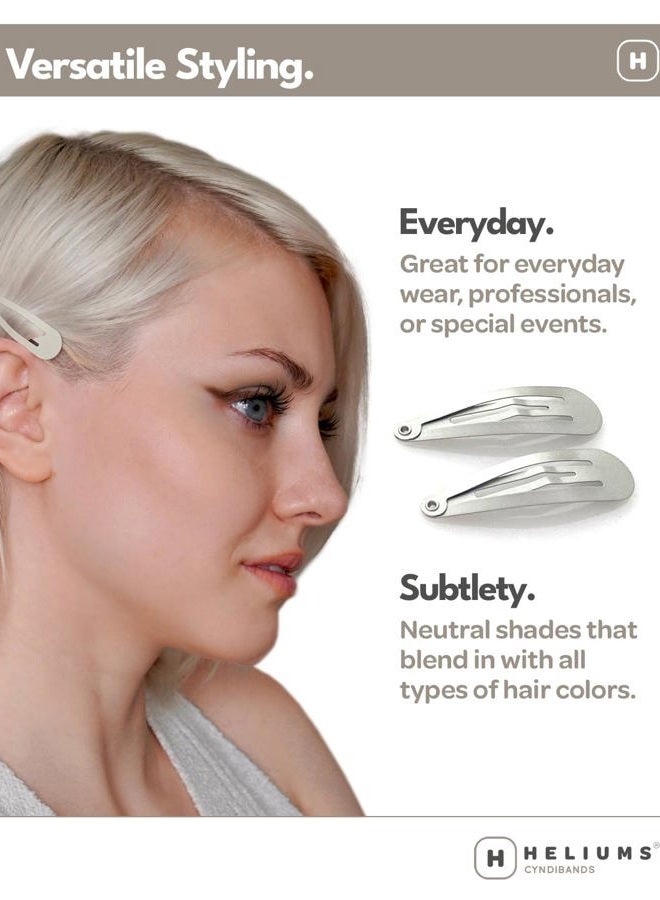 Heliums Snap Hair Clips for Women - Metallic Ash Blonde - 2 Inch Metal Barrettes for Thin Hair and Kids, Neutral Colors - 12 Count - Image 4