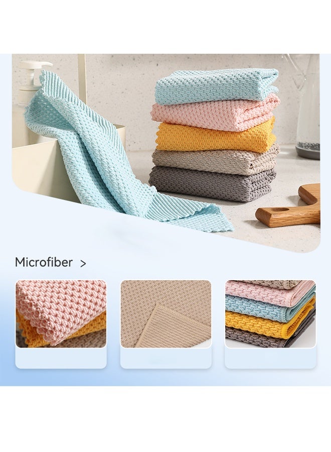 5-Piece Microfiber Cloth Set, Wet and Dry，Absorbent, Hygienic, for Cars and Household. 30cm*30cm - Image 2