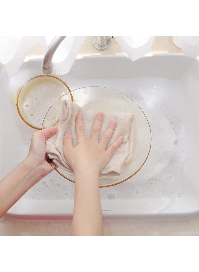 ماكدو 6 قطع من مناشف غسل الأطباق المربعة، مقاس 34×34 سم، من القطن المنسوج على شكل وافل، فائقة النعومة، سريعة الامتصاص، ألوان متنوعة، لتزيين المطبخ - Image 4