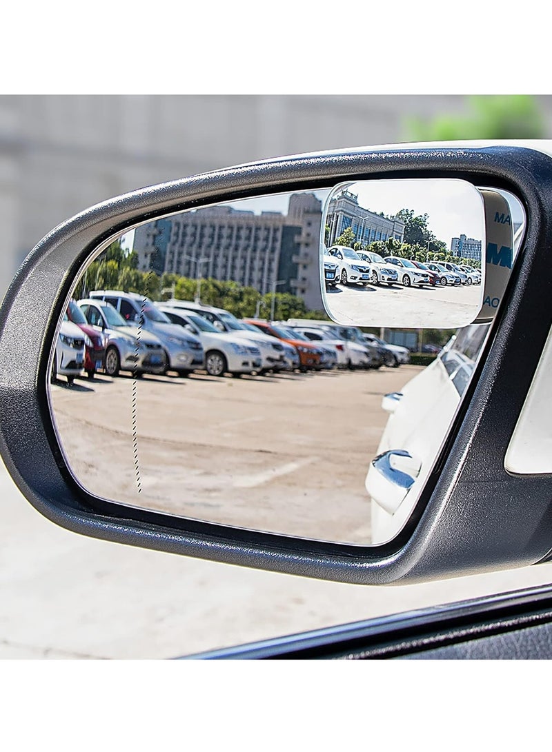 Loquat 2 PCS Adjustable Blind Spot Mirror, Rectangle HD Glass Frameless Convex Lens for All Universal Vehicles Car - Image 2