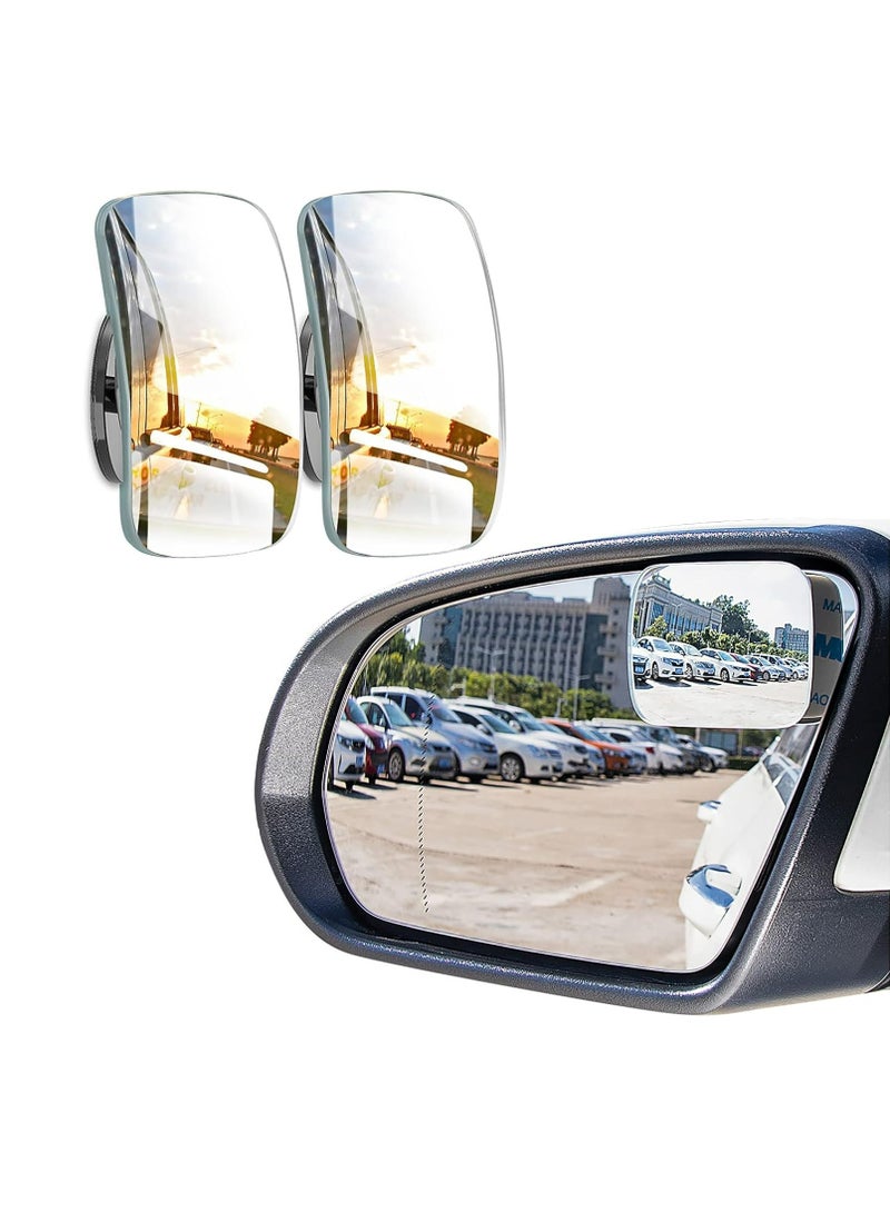 Loquat 2 PCS Adjustable Blind Spot Mirror, Rectangle HD Glass Frameless Convex Lens for All Universal Vehicles Car - Image 1