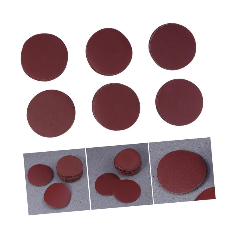 3pcs Medium Self-Stick Sanding Discs Fine Grits Round for Orbital Sander Dark Red - Image 3