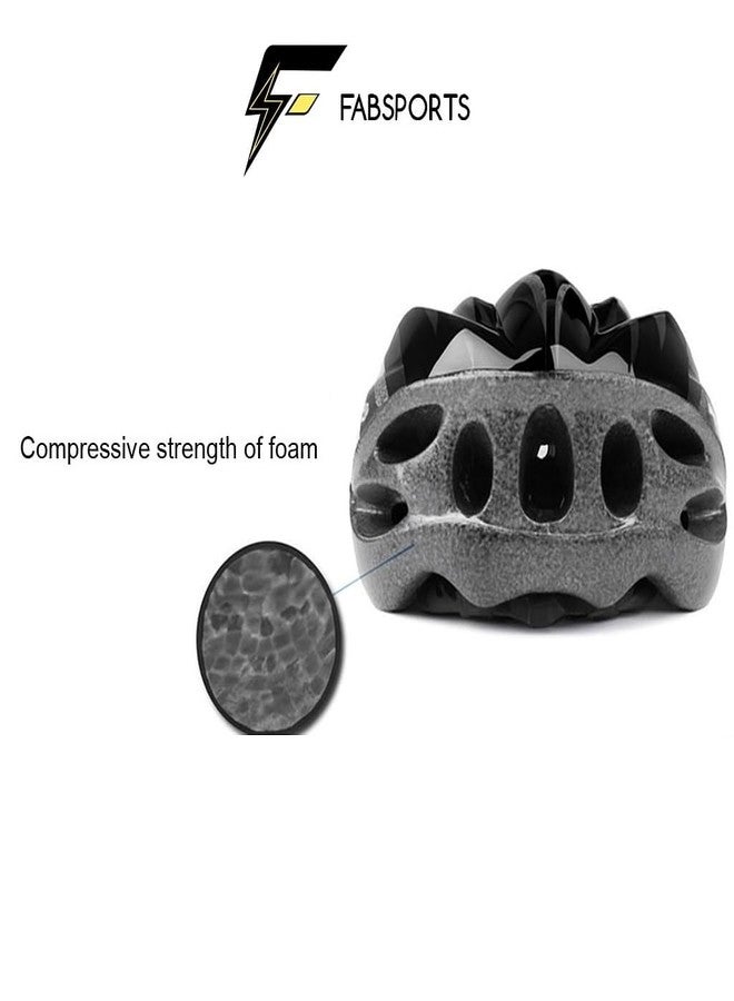 FABSPORTS Light Weight Bicycle/Bike Safety Helmet for Kids, Youth and Adults for Cycling/Skating/Skate Boarding (Adjustable Size, Black) - Image 2
