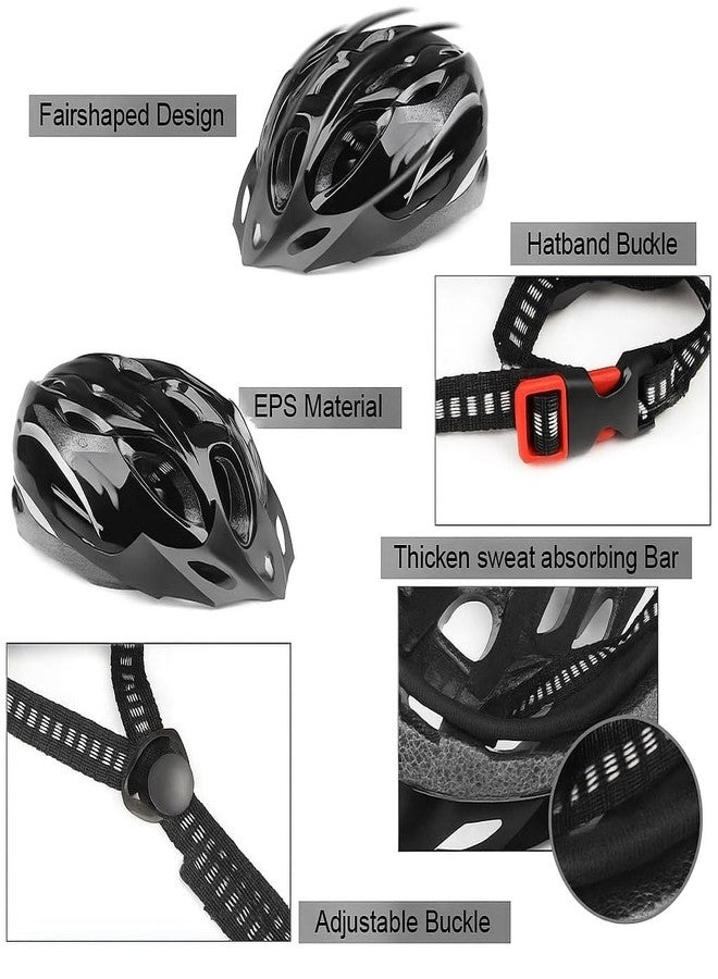 FABSPORTS Light Weight Bicycle/Bike Safety Helmet for Kids, Youth and Adults for Cycling/Skating/Skate Boarding (Adjustable Size, Black) - Image 3