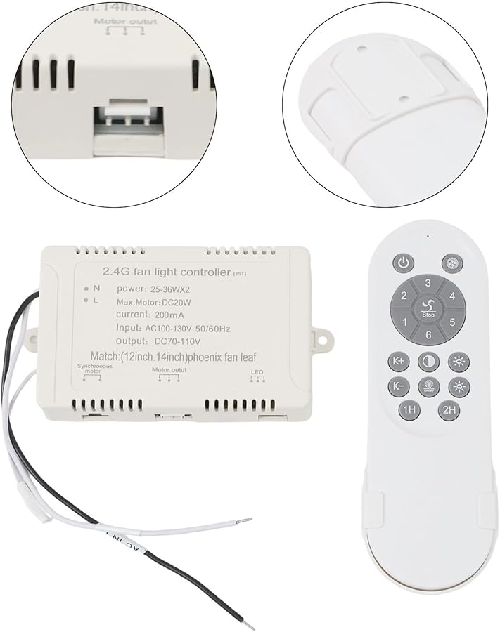 24V Fan Light Remote Receiver With DC Inverter Stepless Dimming Size A - Image 5