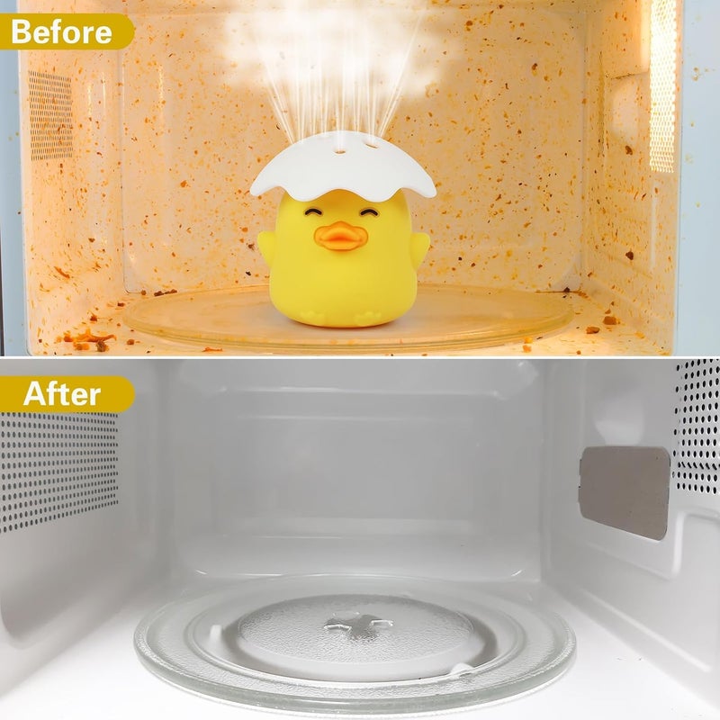 Microwave Cleaner, Steam Cleaner for Microwave, Cute Duck Shape, Add Vinegar & Water to Easily Clean, Softens Dirt in Minutes, Safe and Reusable, Fun Kitchen Gift (Yellow) - Image 3