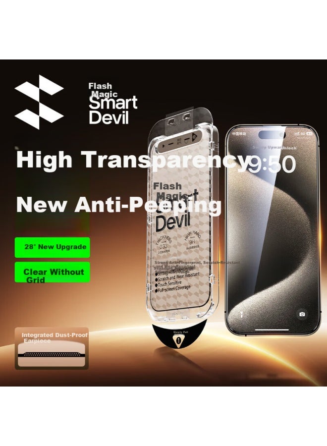Smartdevil Privacy Screen Protector For Apple Iphone 15 Pro Max, Tempered Glass Film, Easy Installation, Dust-free, Full Coverage, Shatterproof, Anti-fingerprint, 1 Piece - Image 1