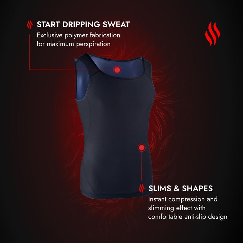 Sweat Shaper Men’s Premium Slimming Shapewear Workout Sauna Tank Top Vest, Black, Large-X Large - Image 5