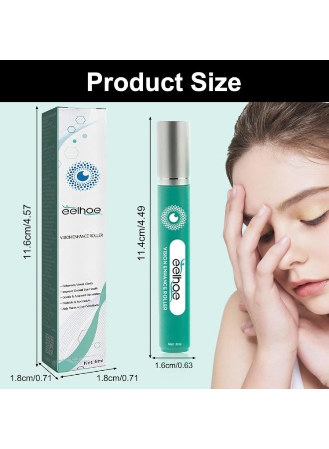 EELHOE Eyes Enhance Massage Roller 8ml, Relieve Eye Fatigue Enhance Eye Clarity for Dry Eyes, Unclear and Blurred Eyes - Image 1