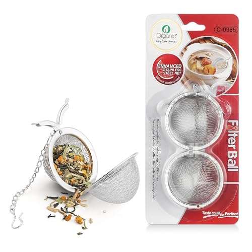 iOrganic Stainless Steel Tea Ball Infuser | Loose Leaf Tea Strainer for Cup & Mug | Reusable Mesh Tea Filter | Rust Proof Metal Tea Infuser for Green Tea, Herbal Tea & Coffee - Image 2