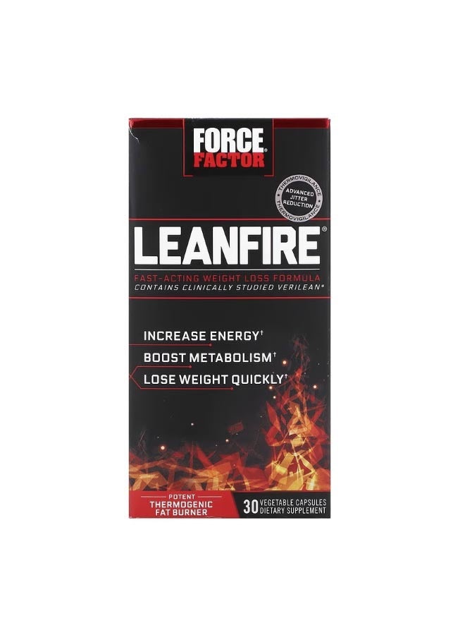 فوريس فاكتور LeanFire Fast Acting Weight Loss Formula 30 Vegetable Capsules - Image 1