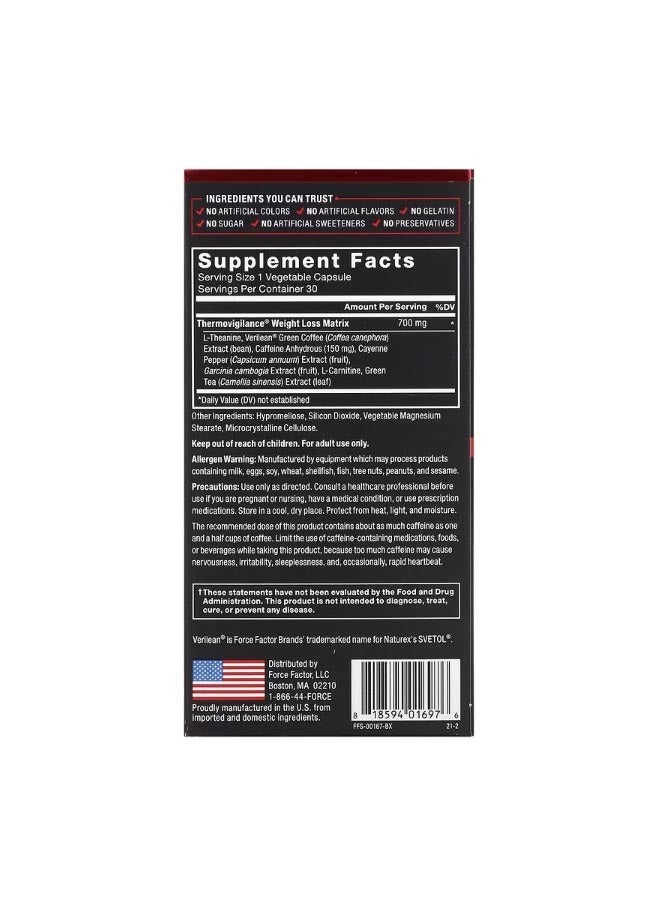 فوريس فاكتور LeanFire Fast Acting Weight Loss Formula 30 Vegetable Capsules - Image 2