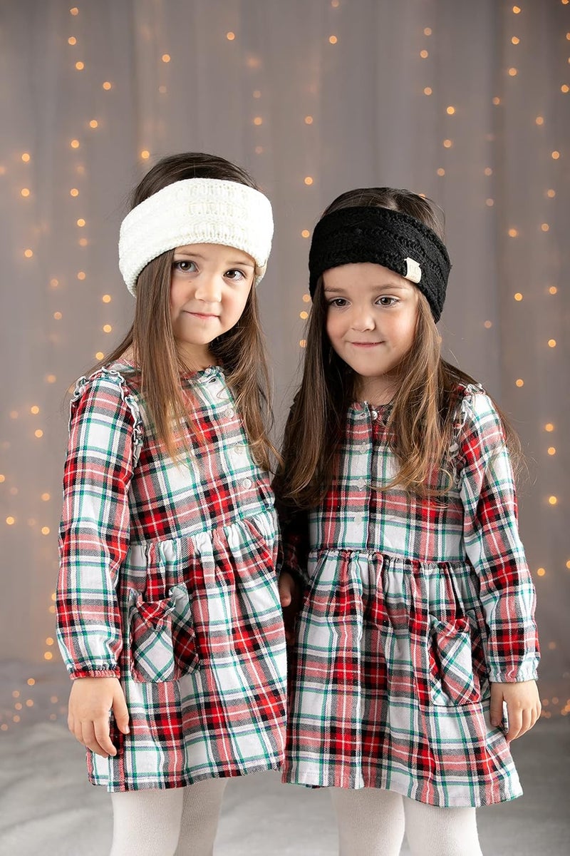 Funky Junque Toddler Winter Headband – Kids Ear Warmer for Girls & Boys Ages 1–6, Soft Knit Fleece Headband for Cold Weather - Dark Rose - Image 4
