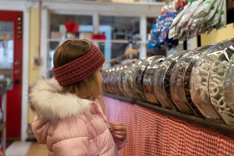 Funky Junque Toddler Winter Headband – Kids Ear Warmer for Girls & Boys Ages 1–6, Soft Knit Fleece Headband for Cold Weather - Dark Rose - Image 2