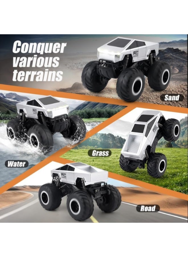 Twisoo New Cybertruck RC Truck 1:16 Scale, 4WD All Terrain Off-Road Remote Control Car, Dual Motors, LED Headlights, Waterproof, 2.4GHz RC Rock Crawler, Toys for Kids & Adults Ages - Image 3