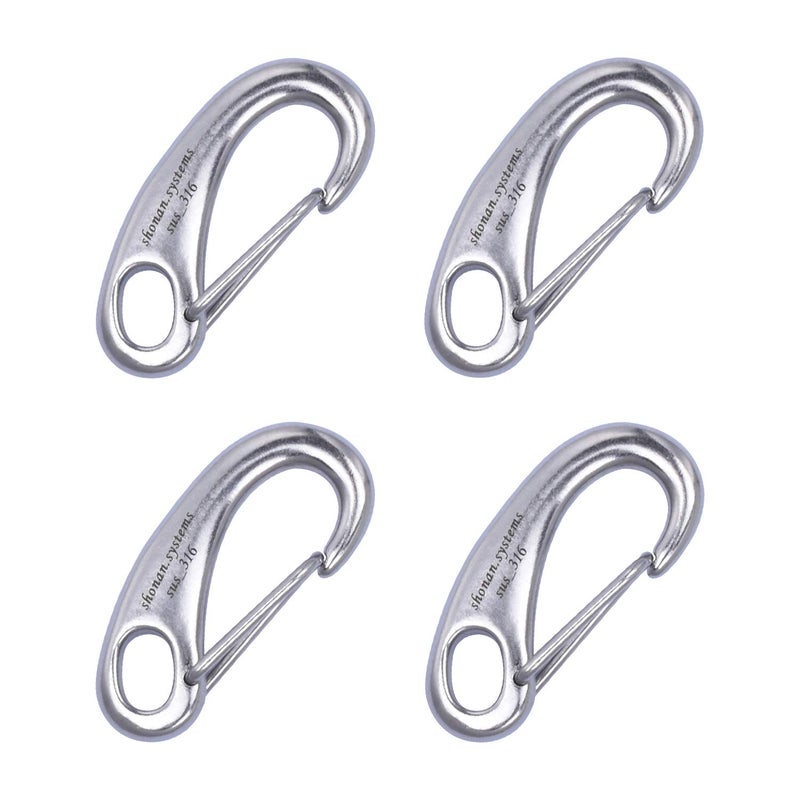Shonan.Systems SHONAN 2.75 Inch Marine Carabiner Clips, 4 Pack Stainless Steel 316 Clips Boat Fender Hooks, Snap Hooks for Bucket, Camping, and Hiking 660 Lbs - Image 1