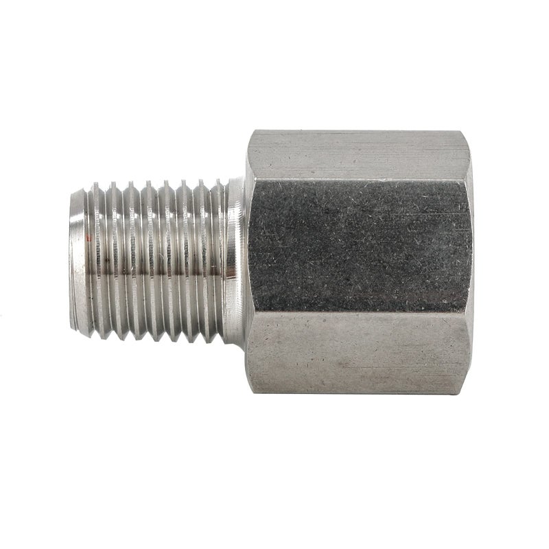Yoebor Metalwork 304 Stainless Steel Pipe Fittingï¼ŒConverter Adapter, G 1/8â€œ Female Thread to 1/8" NPT Male, 1 Pc - Image 4