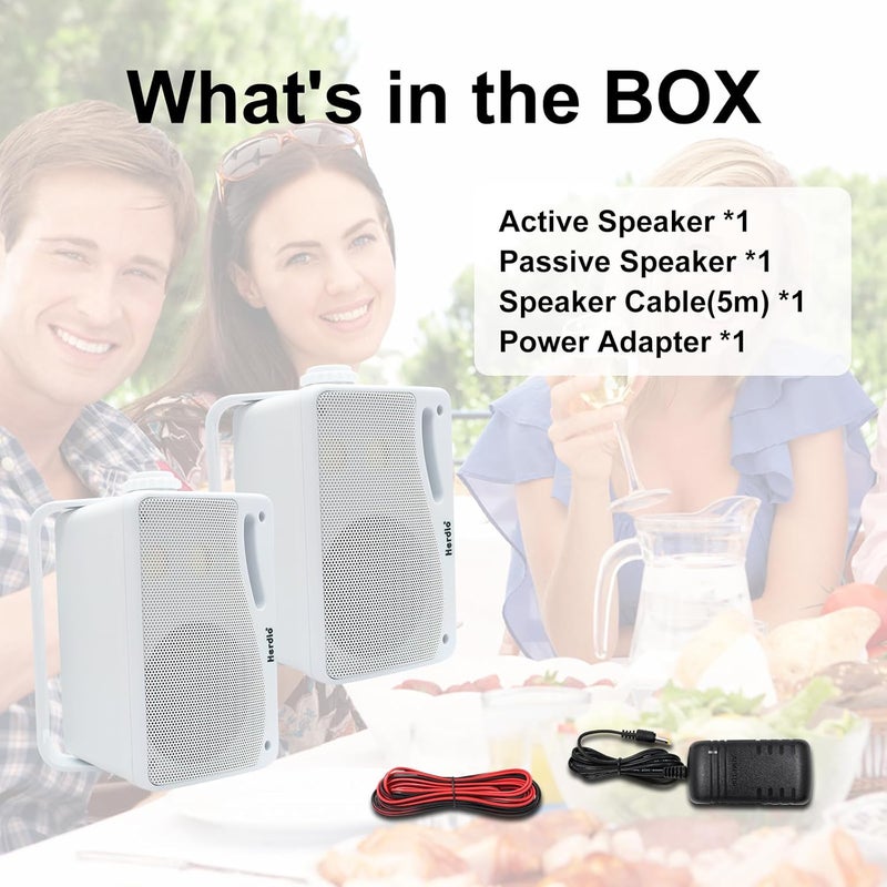 Herdio 3.5 inches 3.5 Way Bluetooth Outdoor Speakers (White) - Image 5