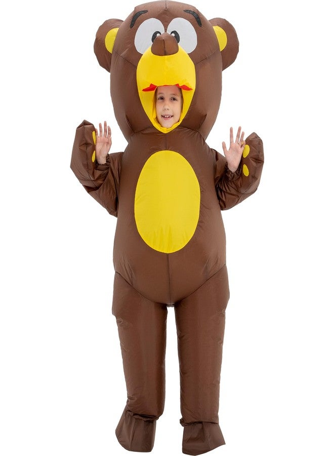 One Casa Halloween Inflatable Costume Kids,Blow Up Full Body Bear Suit Boys Girls (8-9YRS) - Image 1