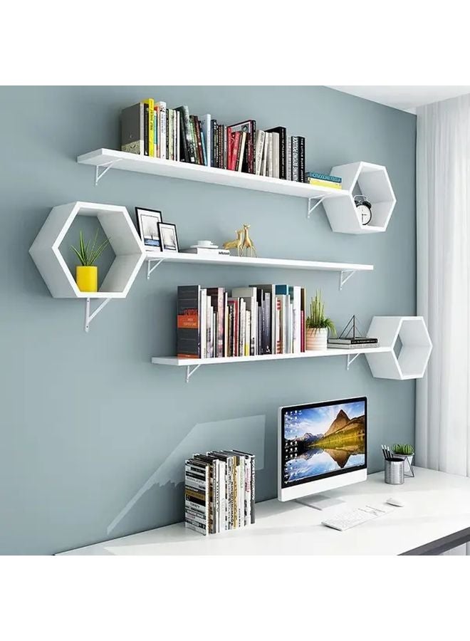 Modern Minimalist White Metal L Shaped Wall Shelf Brackets 2pcs Multipurpose Home Storage - Image 4
