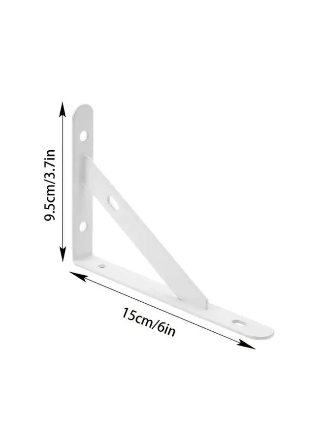 Modern Minimalist White Metal L Shaped Wall Shelf Brackets 2pcs Multipurpose Home Storage - Image 3