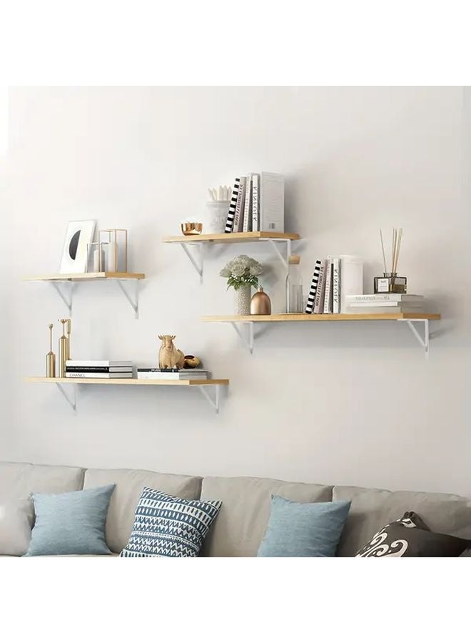 Modern Minimalist White Metal L Shaped Wall Shelf Brackets 2pcs Multipurpose Home Storage - Image 5