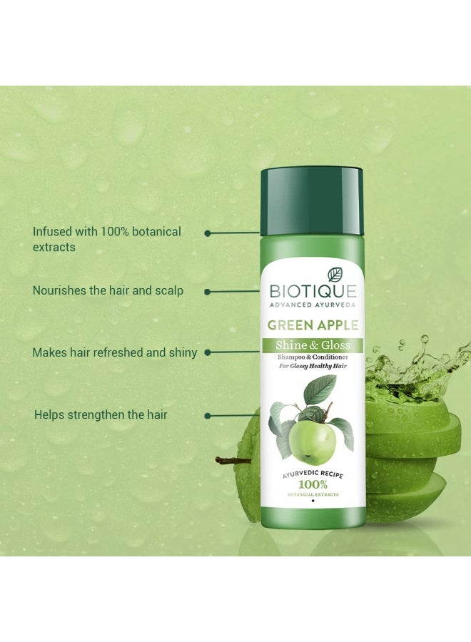 بيوتيك شامبو وبلسم بيوتيك برائحة التفاح الأخضر اللامع والمتألق | يعزز صحة الشعر ولمعانه وبريقه | يغذي فروة الرأس | يجعل الشعر ناعمًا ولامعًا | مستخلصات نباتية 100% | مناسب لجميع أنواع البشرة | 190 مل - Image 2