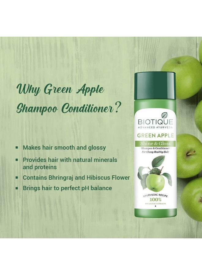 بيوتيك شامبو وبلسم بيوتيك برائحة التفاح الأخضر اللامع والمتألق | يعزز صحة الشعر ولمعانه وبريقه | يغذي فروة الرأس | يجعل الشعر ناعمًا ولامعًا | مستخلصات نباتية 100% | مناسب لجميع أنواع البشرة | 190 مل - Image 3