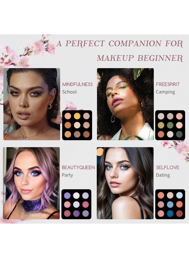 COLOR NYMPH Beginner Makeup Kits For Teens With Reusable Handbag Included 36 Colors Eyeshadow Blushes Bronzer Highlighter 4 Colors Lipgloss 10 Colors Lip Oil Brushes Mirror(Pink) - Image 3