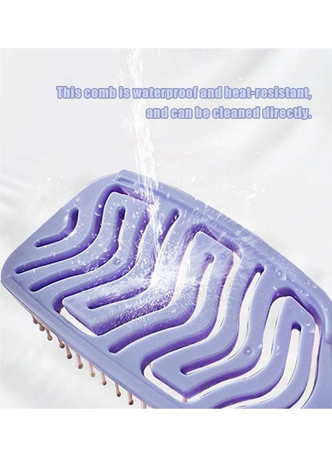 إسكدنيا فرشاة شعر تهوية منحنية، فرشاة تدليك من النايلون مضاد للاستاتيكية، مجفف نفخ فرشاة تصفيف الشعر أدوات التصفيف (أرجواني) - Image 4