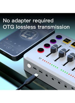 سيوسي خلاط صوت للألعاب بدقة عالية مع إضاءة RGB وواجهة ميكروفون XLR - خلاط طاقة فانتوم 48 فولت قابل لإعادة الشحن للبث والبودكاست والتسجيل المباشر - تحكم في الصوت بجودة استوديو احترافي.  - Image 4