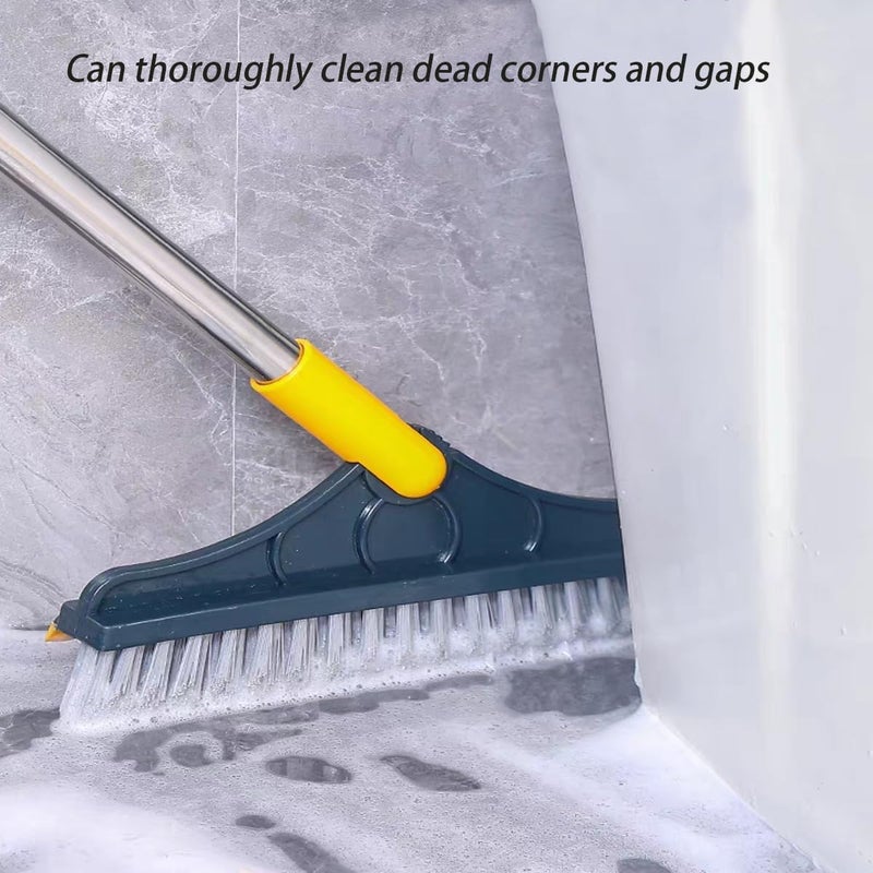 ATCAN 2in1 Floor Scrub Brush with Long Handle VShaped Bristles Rotating 120 Scrubbing and Squeegee Tile Grout Cleaning Brush for Bathroom Kitchen Glass and Floors - Image 4