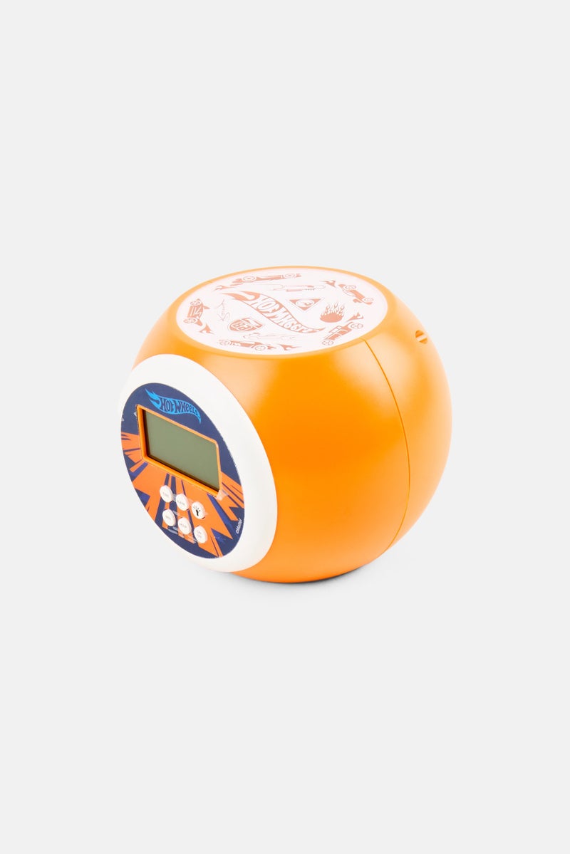 Hot Wheels LCD Alarm Clock Projector, Orange  - Image 4
