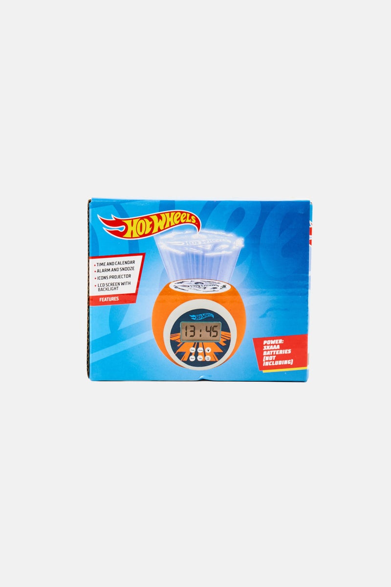 Hot Wheels LCD Alarm Clock Projector, Orange  - Image 2