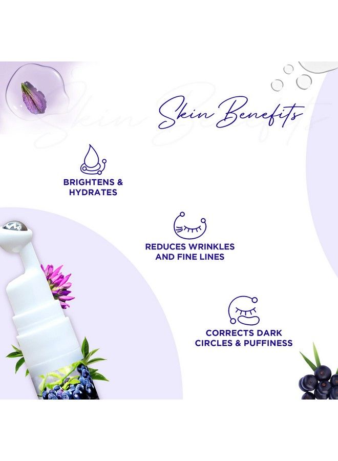 Astaberry Indulge Acai Berry Bio Hyaluronate Under Eye Gel For Dark Circles & Sagging Skin Remove Dead Skin Cells 15Ml ; With Massage Roller To Hydrate The Skin - Image 5