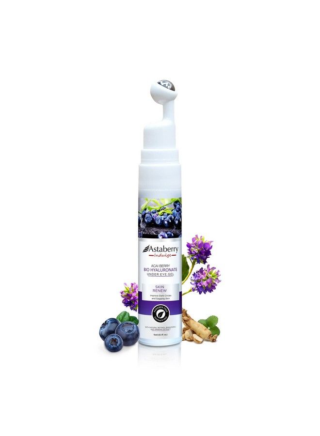 Astaberry Indulge Acai Berry Bio Hyaluronate Under Eye Gel For Dark Circles & Sagging Skin Remove Dead Skin Cells 15Ml ; With Massage Roller To Hydrate The Skin - Image 3