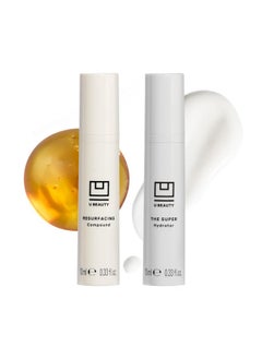 U Beauty The U Beauty Duo - Resurfacing Compound & SUPER Hydrator Set - Vitamin C & E, Retinol, Hyaluronic Acid - Moisturizing Face Serum for Smooth, Hydrated and Softer Skin, Set of 2 0.33 fl.oz Trial Size  - Image 1