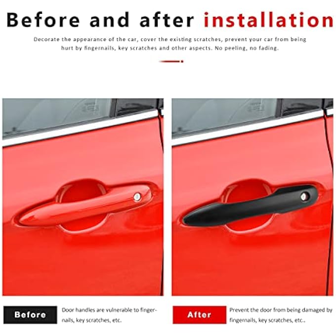rayihni Door Handle Cover Compatible For 20182022 2023 2024 2025 Toyota Camry Accessories Handle Protector Compatible For Toyota Corolla 2024 2023 20222020 No Smart Key Holes Matte Black - Image 3